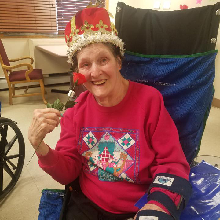 Image of Old Lady wearing a crown at Kadima at Lakeside Nursing and Rehabilitation Facility